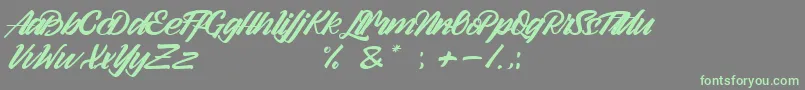 Arlen Script Demo Font – Green Fonts on Gray Background