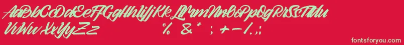 Arlen Script Demo Font – Green Fonts on Red Background