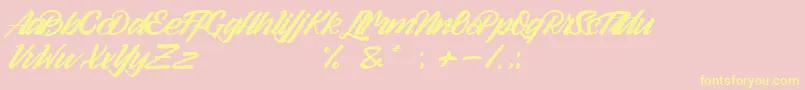 Arlen Script Demo Font – Yellow Fonts on Pink Background