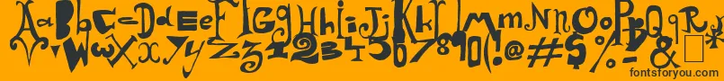 Arlequin-fontti – mustat fontit oranssilla taustalla