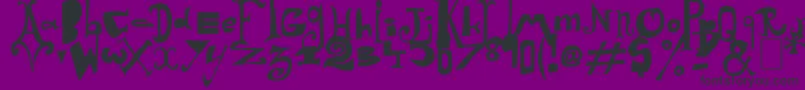Arlequin-Schriftart – Schwarze Schriften auf violettem Hintergrund
