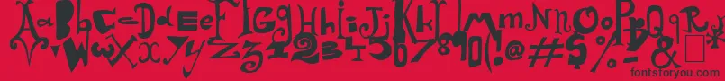 Шрифт Arlequin – чёрные шрифты на красном фоне