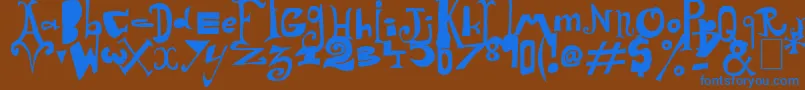 フォントArlequin – 茶色の背景に青い文字