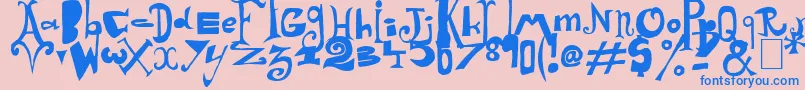 Arlequin Font – Blue Fonts on Pink Background