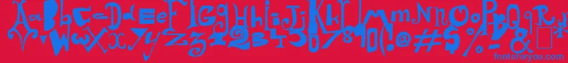 Arlequin-fontti – siniset fontit punaisella taustalla