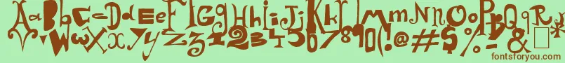 Arlequin Font – Brown Fonts on Green Background