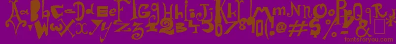 Arlequin-fontti – ruskeat fontit violetilla taustalla