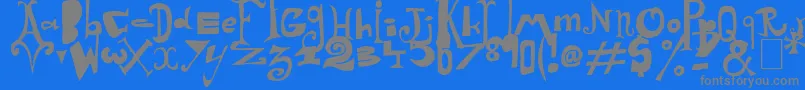 Arlequin Font – Gray Fonts on Blue Background