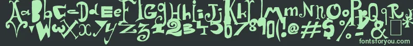 フォントArlequin – 黒い背景に緑の文字