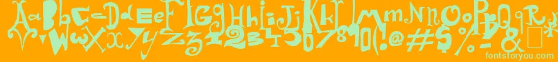 Arlequin Font – Green Fonts on Orange Background