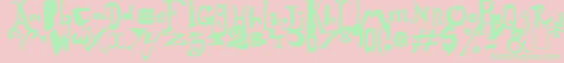 フォントArlequin – ピンクの背景に緑の文字