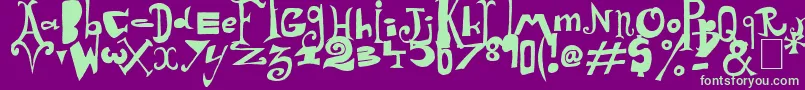Arlequin Font – Green Fonts on Purple Background