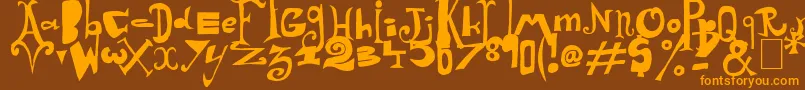 Arlequin Font – Orange Fonts on Brown Background