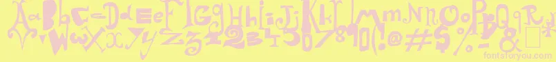 fuente Arlequin – Fuentes Rosadas Sobre Fondo Amarillo