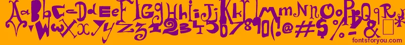 Arlequin Font – Purple Fonts on Orange Background