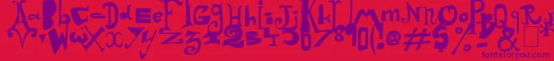 Arlequin-fontti – violetit fontit punaisella taustalla