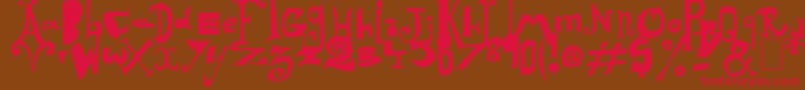 Arlequin Font – Red Fonts on Brown Background