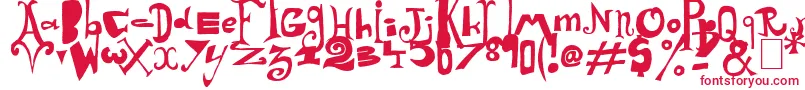 Arlequin Font – Red Fonts on White Background