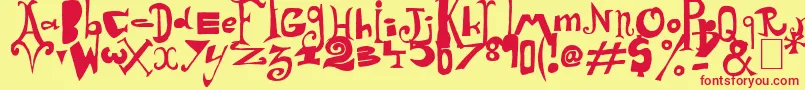 Arlequin Font – Red Fonts on Yellow Background