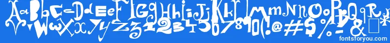 Arlequin Font – White Fonts on Blue Background