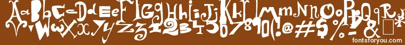 Arlequin-fontti – valkoiset fontit ruskealla taustalla