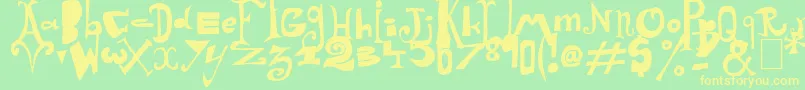 Arlequin Font – Yellow Fonts on Green Background