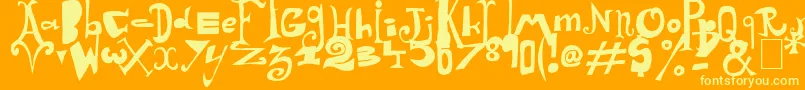 Arlequin Font – Yellow Fonts on Orange Background