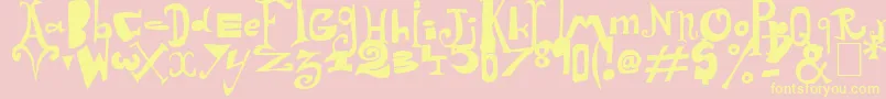 フォントArlequin – 黄色のフォント、ピンクの背景