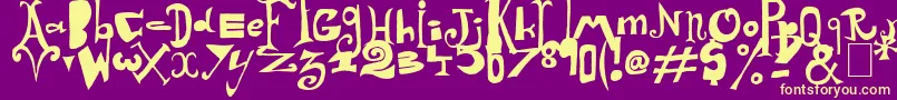 Arlequin Font – Yellow Fonts on Purple Background