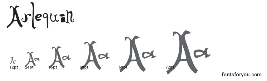 Размеры шрифта Arlequin