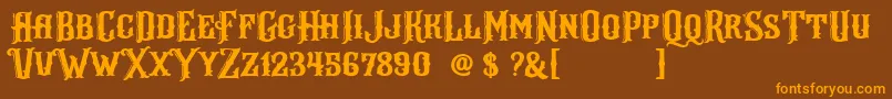 Arlington DEMO Font – Orange Fonts on Brown Background