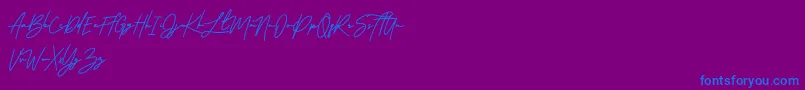 Arlobuns Free Font – Blue Fonts on Purple Background