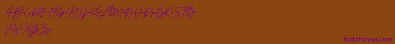 Arlobuns Free-Schriftart – Violette Schriften auf braunem Hintergrund