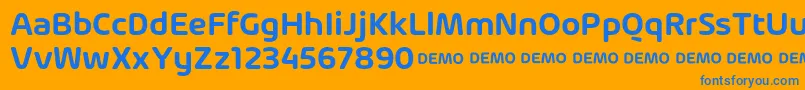 Czcionka ArlonSemiBold DEMO – niebieskie czcionki na pomarańczowym tle