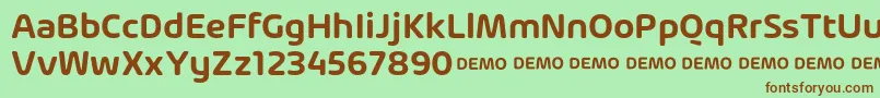 Fonte ArlonSemiBold DEMO – fontes marrons em um fundo verde