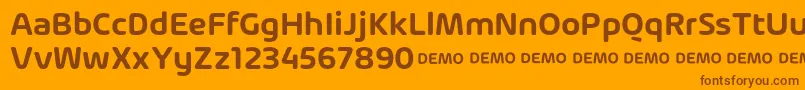 Fonte ArlonSemiBold DEMO – fontes marrons em um fundo laranja