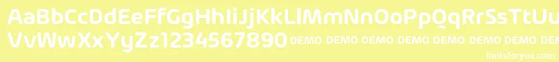 Czcionka ArlonSemiBold DEMO – białe czcionki na żółtym tle