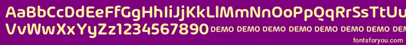 Czcionka ArlonSemiBold DEMO – żółte czcionki na fioletowym tle