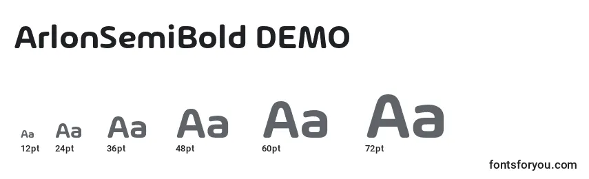 Размеры шрифта ArlonSemiBold DEMO
