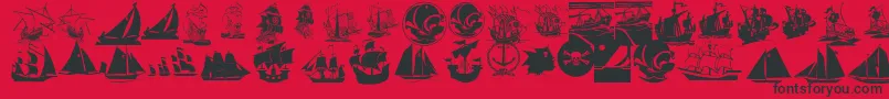 ArmadaPirata-Schriftart – Schwarze Schriften auf rotem Hintergrund