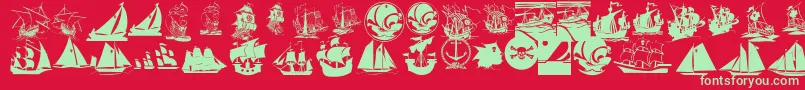 ArmadaPirata-Schriftart – Grüne Schriften auf rotem Hintergrund