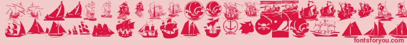 Fonte ArmadaPirata – fontes vermelhas em um fundo rosa