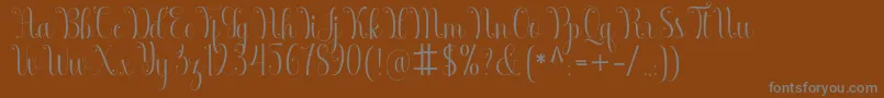 Armadilla-Schriftart – Graue Schriften auf braunem Hintergrund