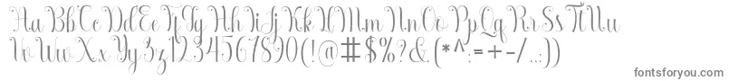Armadilla-fontti – harmaat kirjasimet valkoisella taustalla