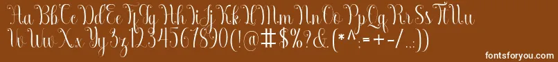 Armadilla-Schriftart – Weiße Schriften auf braunem Hintergrund