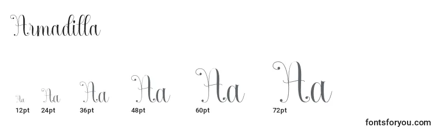 Armadilla (119955) Font Sizes