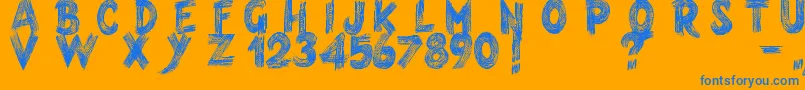 Armagedon Font – Blue Fonts on Orange Background