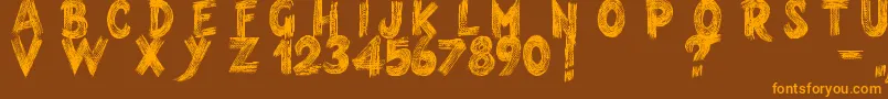 Armagedon Font – Orange Fonts on Brown Background