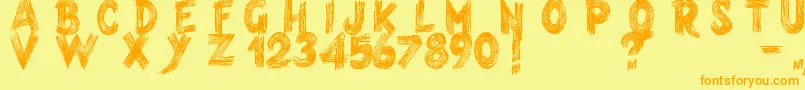 Armagedon Font – Orange Fonts on Yellow Background