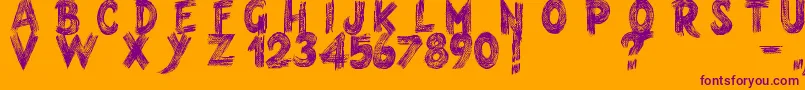 Armagedon Font – Purple Fonts on Orange Background